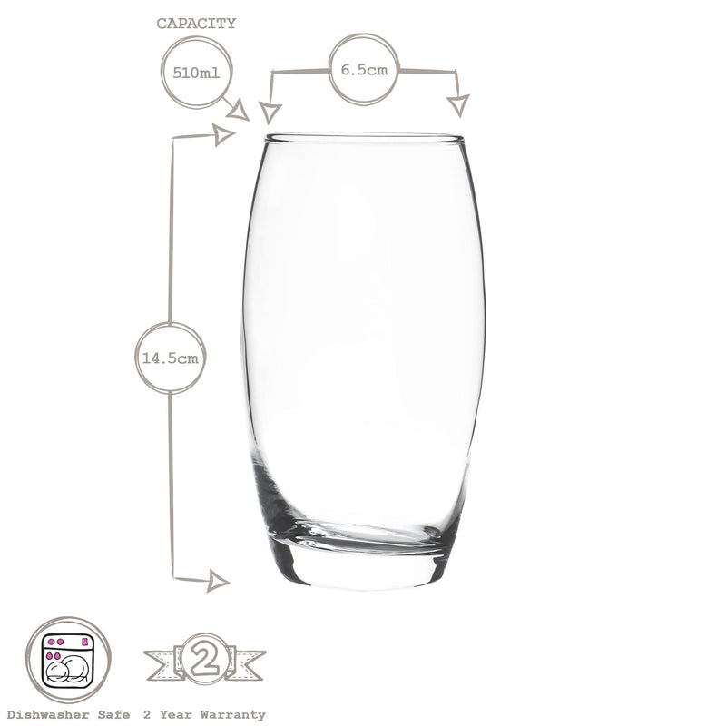 510ml Empire Highball Glasses - By Lav