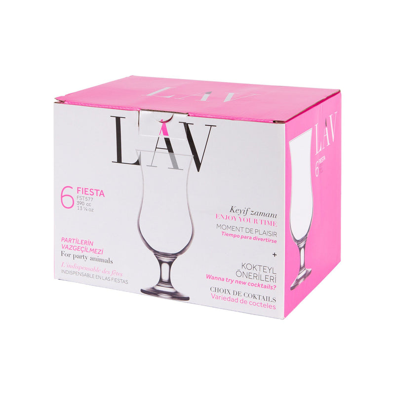 390ml Fiesta Pina Colada Glasses - Pack of 12 - By LAV