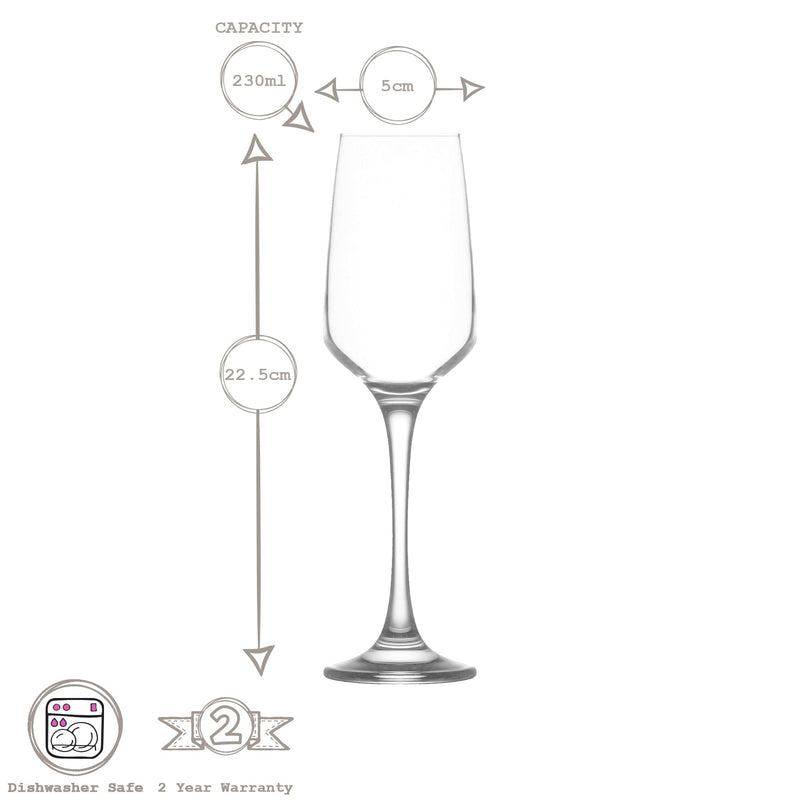 230ml Lal Champagne Flute Glasses - By Lav