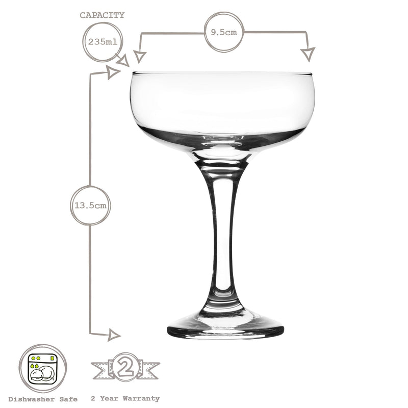 235ml Misket Champagne Cocktail Saucers - By Lav