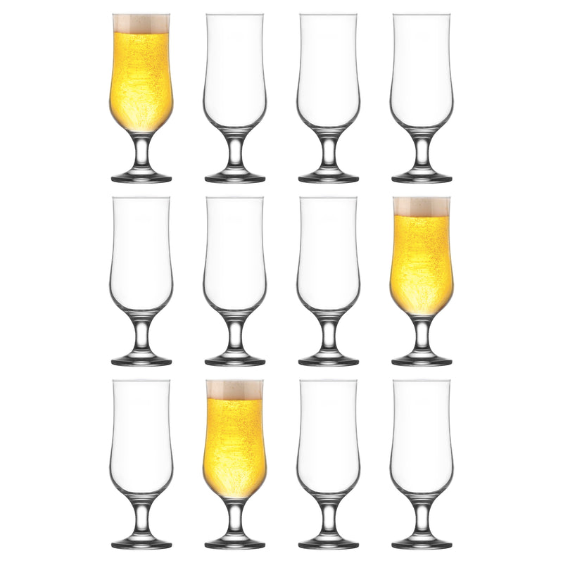 385ml Clear Nevakar Hurricane Beer Glasses - Pack of 12 - By LAV