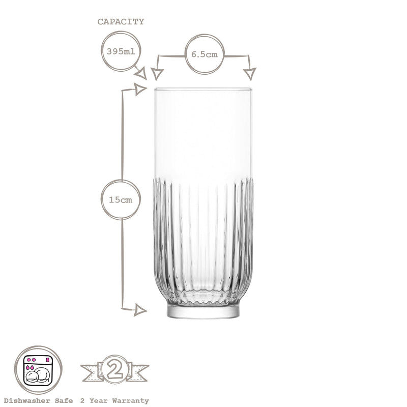 395ml Tokyo Highball Glasses - Pack of 12  - By LAV