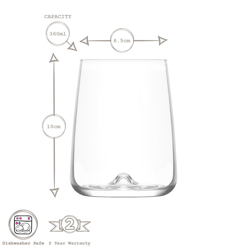 360ml Terra Tumbler Glasses - Pack of 12  - By LAV