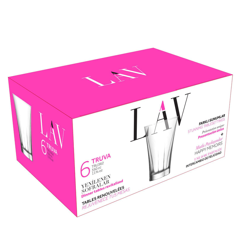 350ml Clear Truva Highball Glasses - Pack of 12 - By LAV