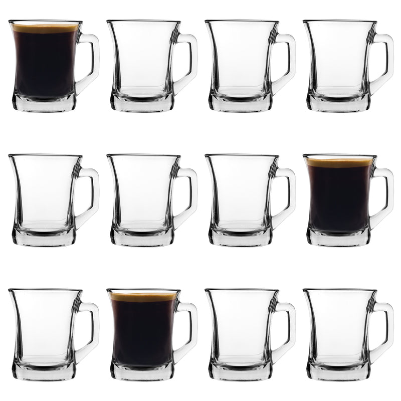 225ml Clear Zen+ Coffee Glasses - Pack of 12 - By LAV