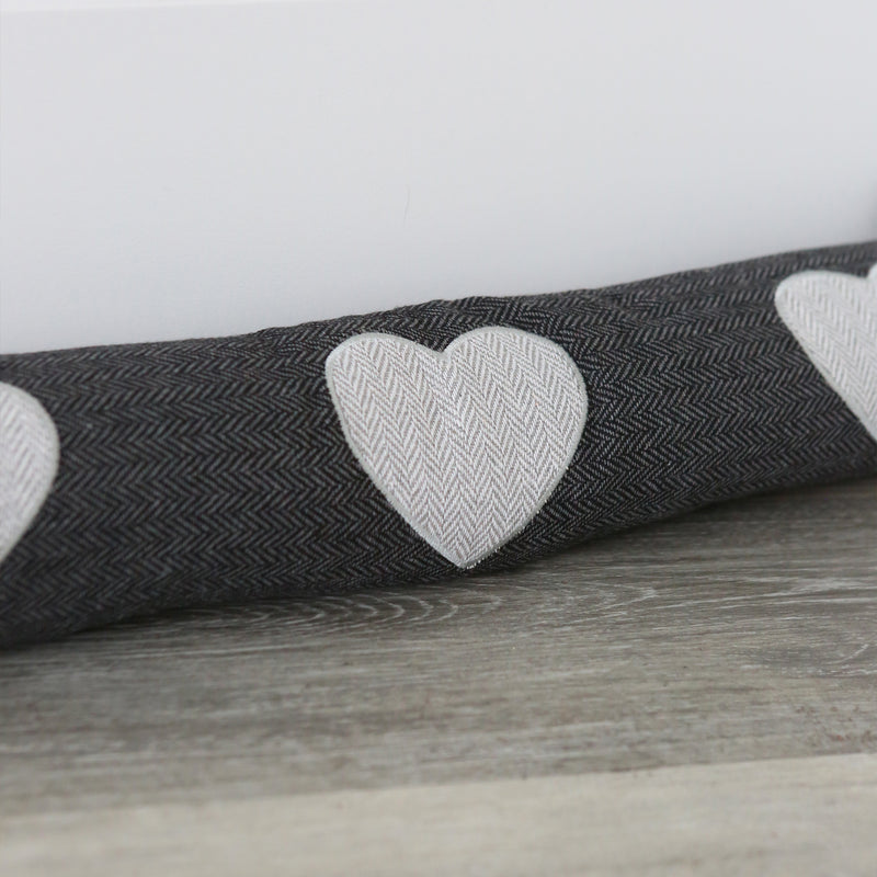 Heart Herringbone Draught Excluder - 79cm - By Nicola Spring