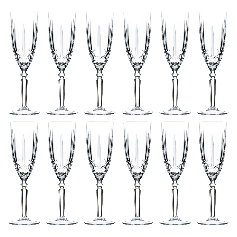 200ml Orchestra Champagne Flutes - Pack of 12 - By RCR Crystal