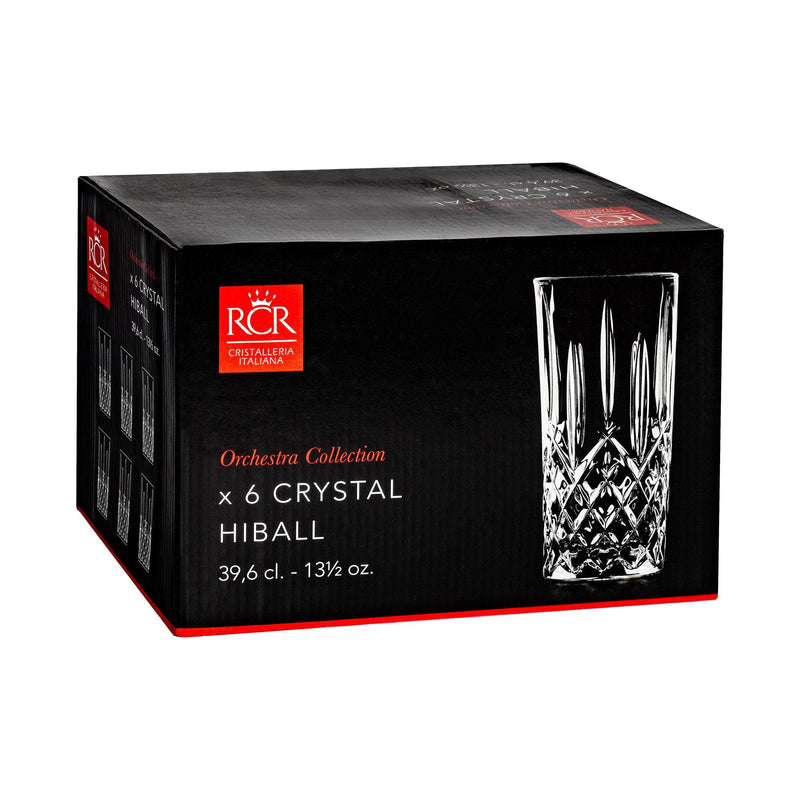 396ml Orchestra Highball Glasses - Pack of 12 - By RCR Crystal