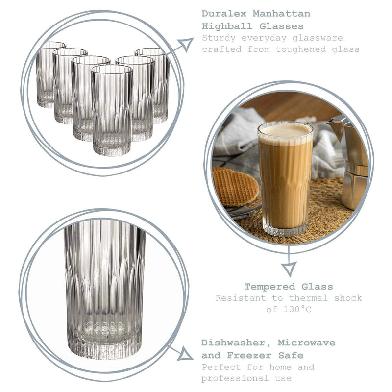 305ml Manhattan Highball Glasses - Pack of 12 - By Duralex