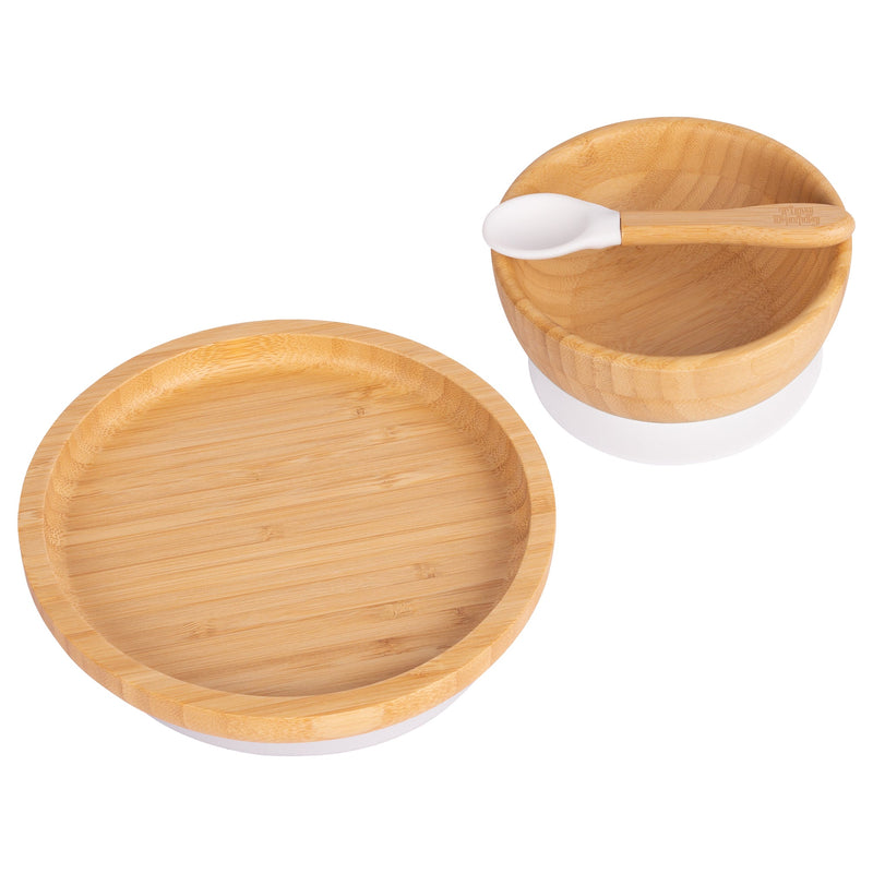 Round Open Bamboo Suction Dinner Set