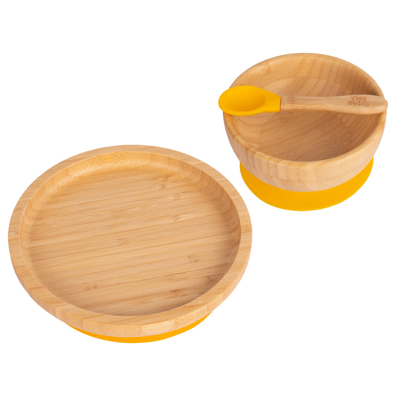 Round Open Bamboo Suction Dinner Set