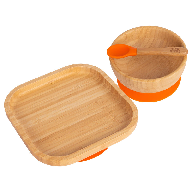 Square Open Bamboo Suction Dinner Set