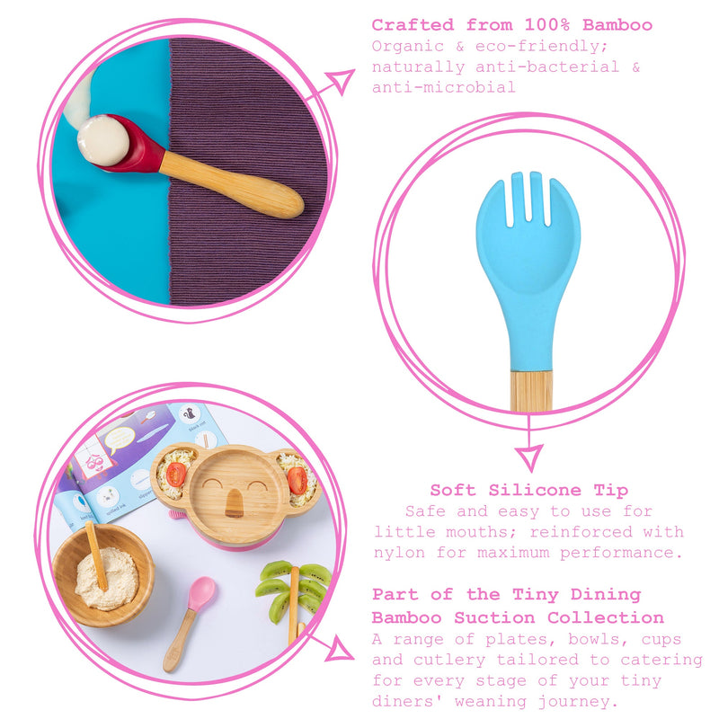 2pc Bamboo Baby Weaning Fork & Spoon Set - By Tiny Dining