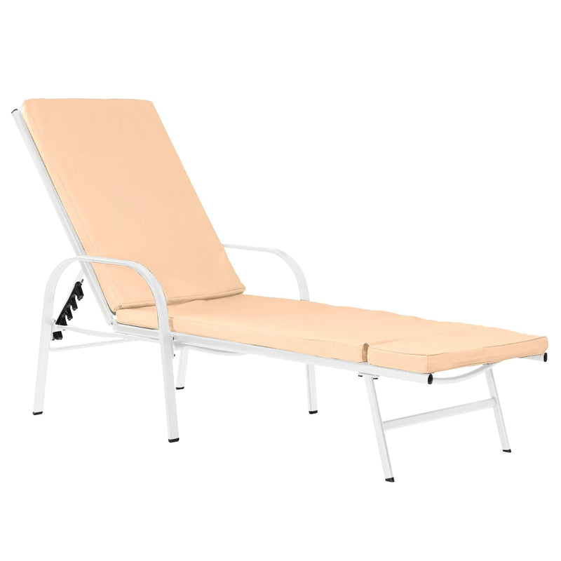 Sussex Sun Lounger & Cushion Set - White