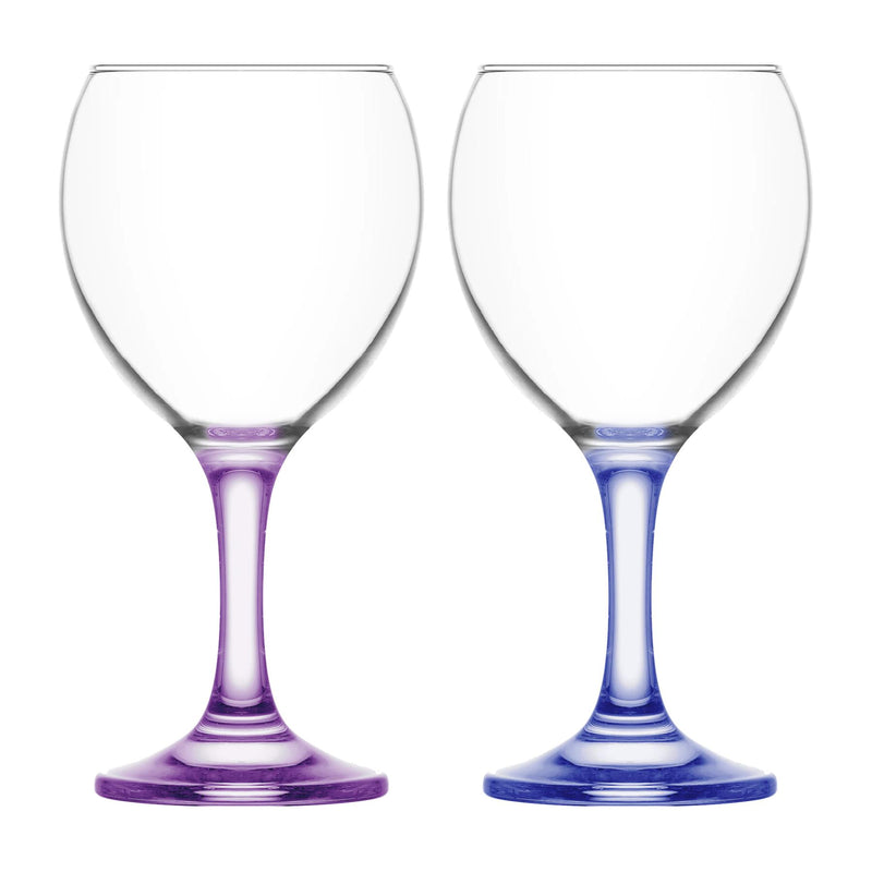 12pc Misket Stemware Set - Coloured Stem - By LAV