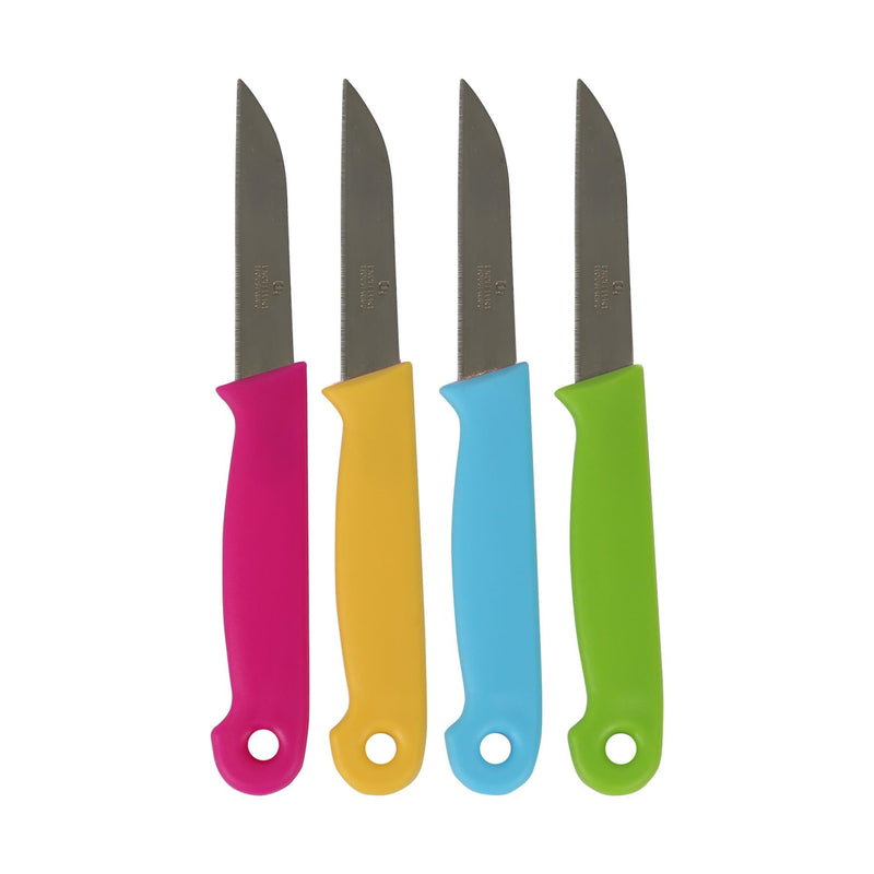 4pc Paring Knife Set - 7cm - Multicolour - By Excellent Houseware