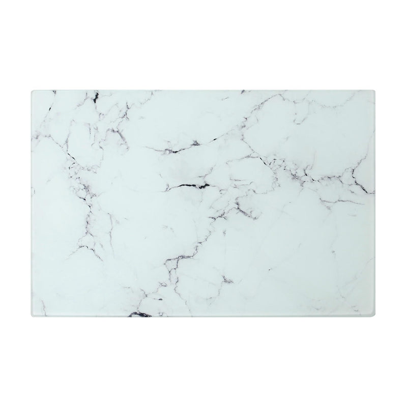 Rectangle Glass Chopping Board - 30cm x 20cm - Marble - By Harbour Housewares