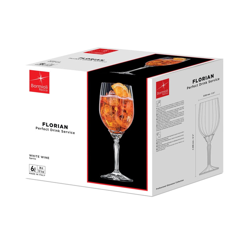 380ml Florian White Wine Glasses - Pack of 12  - By Bormioli Rocco