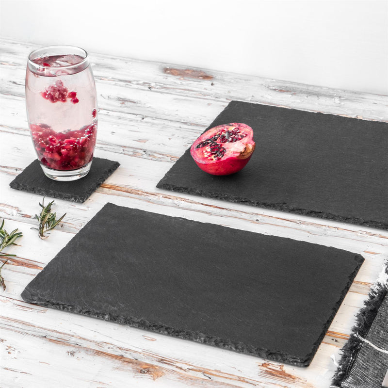 Square Slate Coasters - 10cm - Pack of 12 - By Argon Tableware