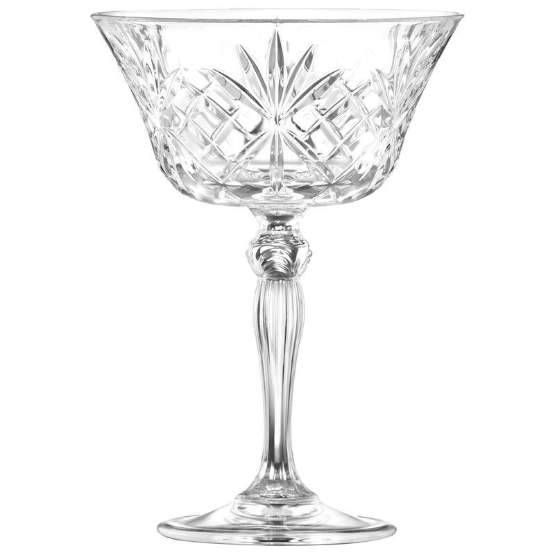 260ml Melodia Glass Champagne Saucers - Pack of 12 - By RCR Crystal