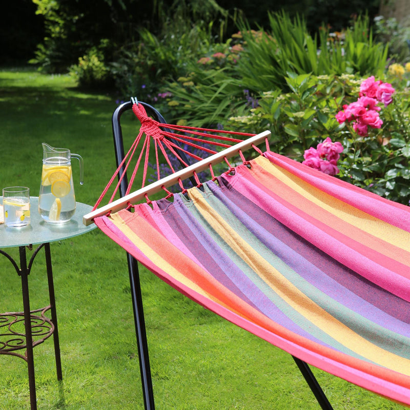 200 x 80cm Deluxe Cotton Garden Hammock - By Harbour Housewares