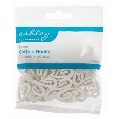 Plastic Curtain Hooks - White - By Ashley