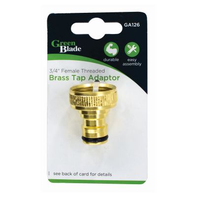 Female Brass Threaded Tap Adaptor - 3/4" - By Green Blade