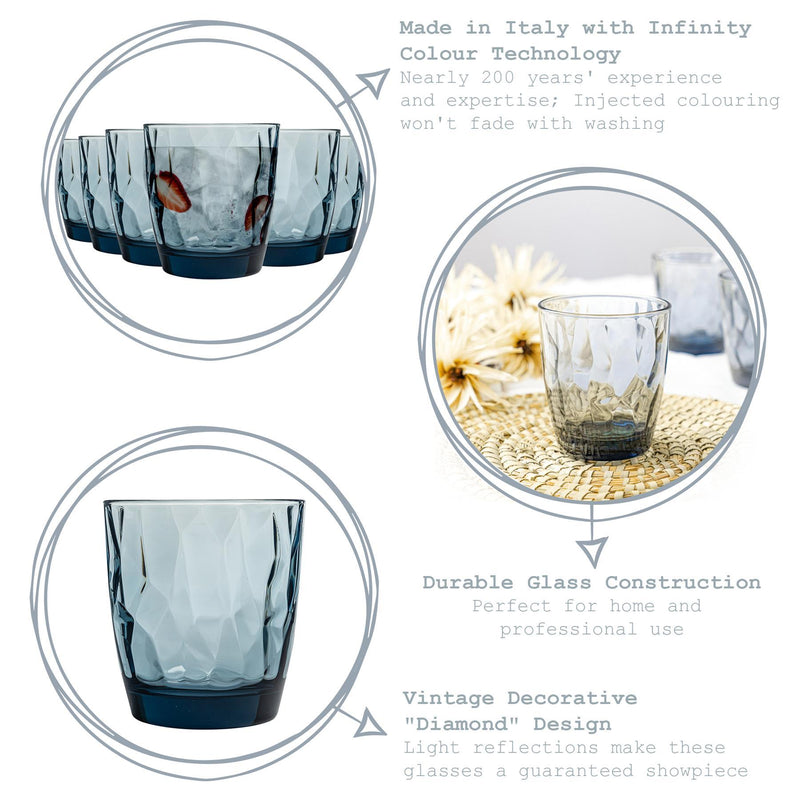 300ml Diamond Whisky Glasses - Pack of 12 - By Bormioli Rocco