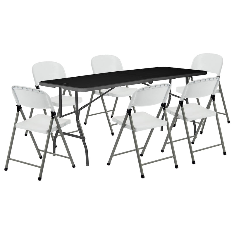 Folding Table & Chair Set - 180cm (6ft) - By Harbour Housewares