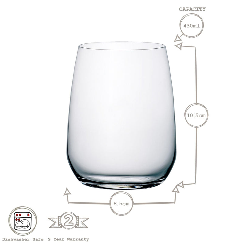 430ml Restaurant Glass Tumblers - Pack of 12 - By Bormioli Rocco