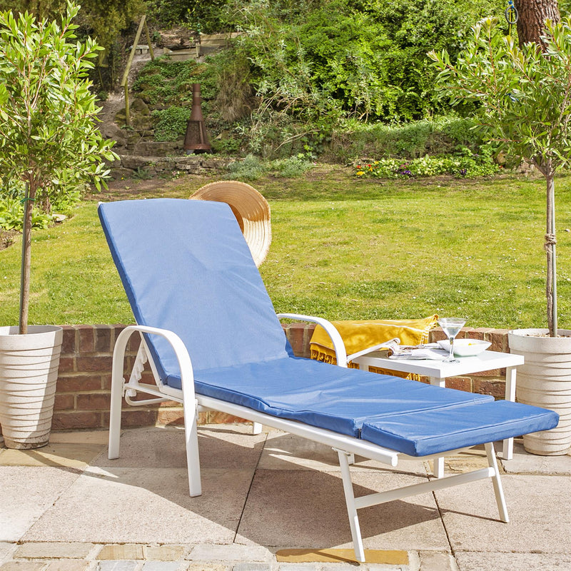 Sussex Sun Lounger & Cushion Set - White