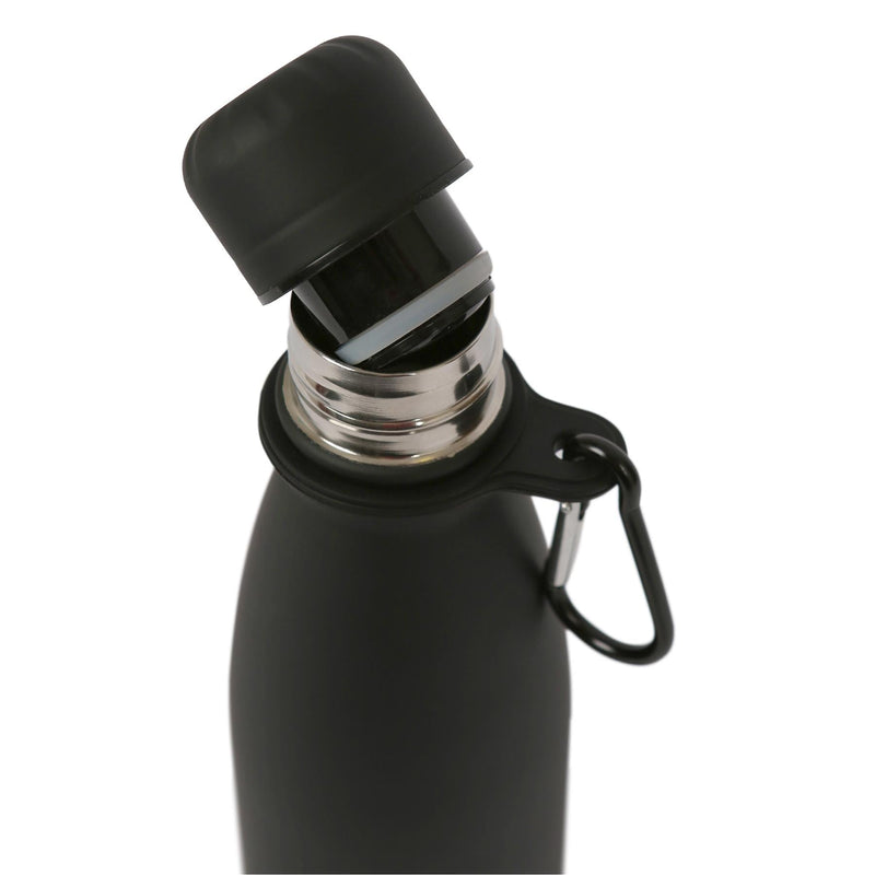 Stainless Steel Water Bottle with Carabiner Clip - 500ml