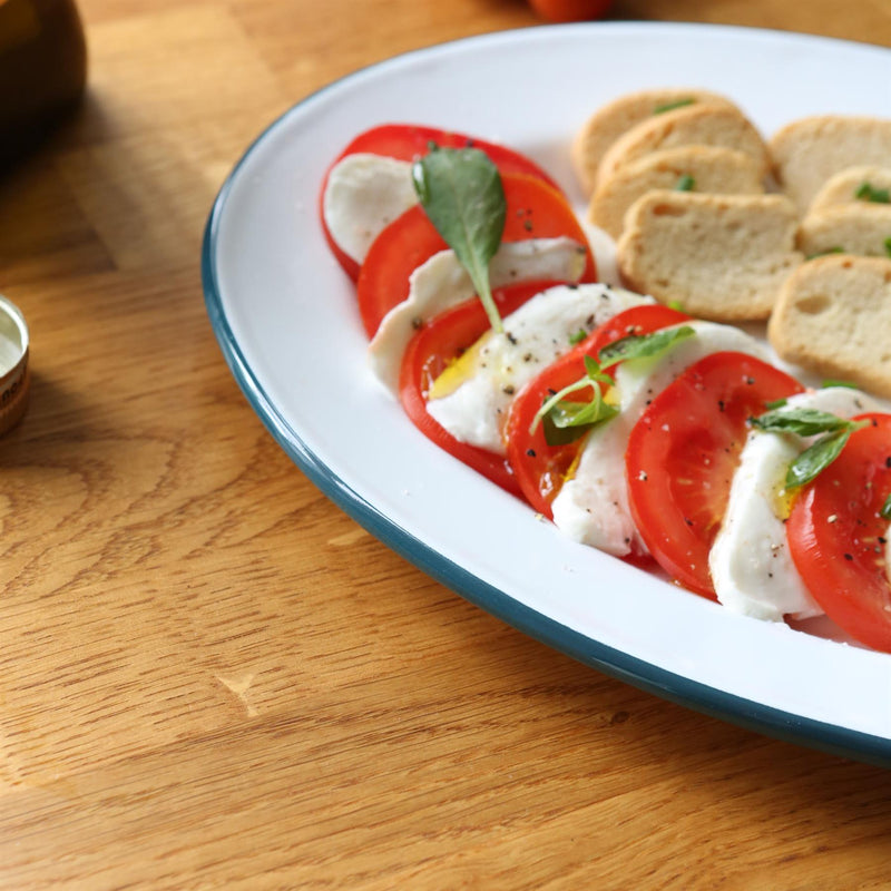 White Enamel Serving Platter - 30cm x 22cm - By Argon Tableware