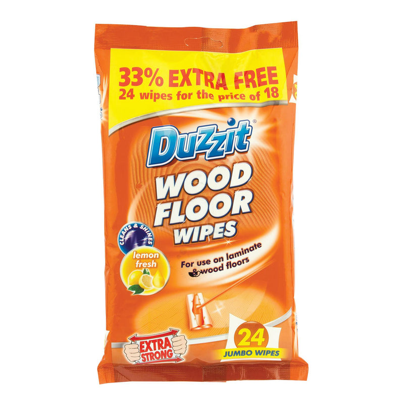 Wood Floor Wipes - Pack of 24 - By Duzzit