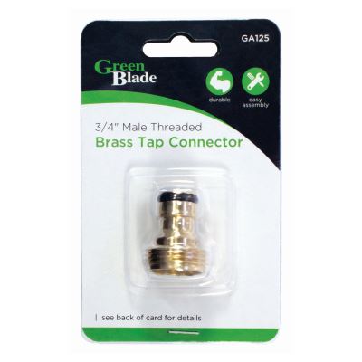 Male Brass Threaded Tap Connector - 3/4" - By Green Blade