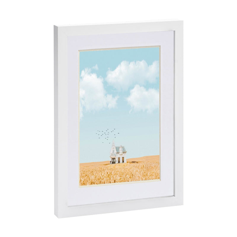 White A4 (8" x 12") Photo Frame with A5 Mount - By Nicola Spring