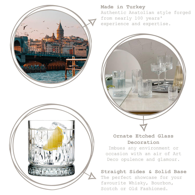 210ml Elysia Whisky Glasses - Pack of Four - By Pasabahce