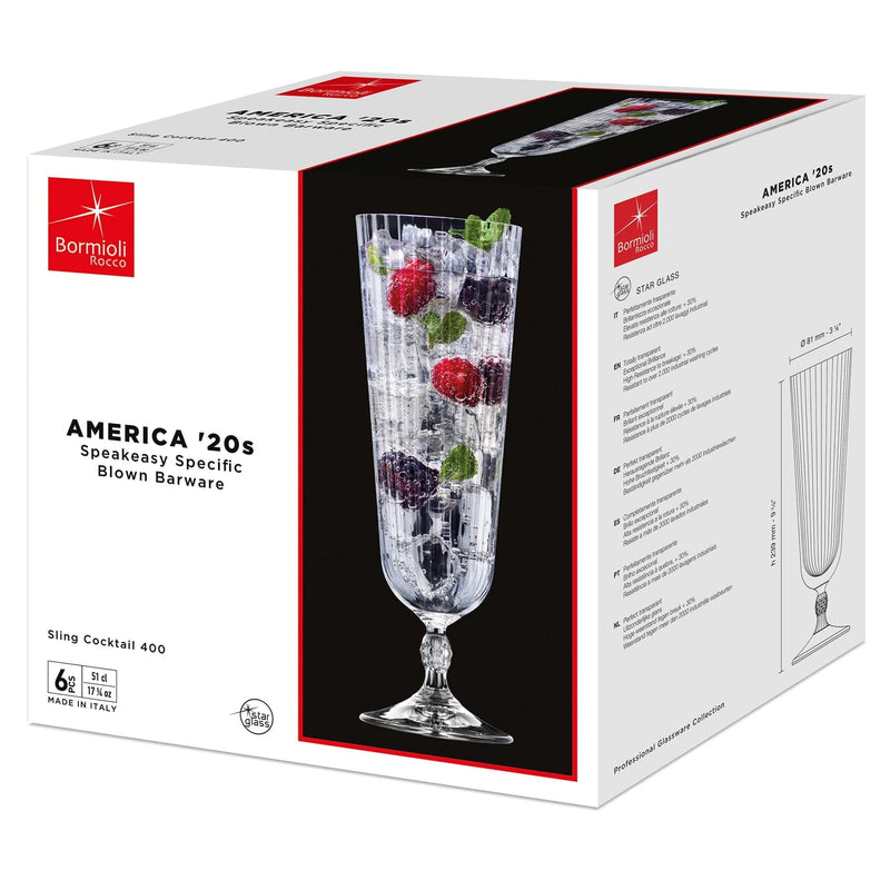 510ml America 20S Sling Cocktail Glasses - By Bormioli Rocco