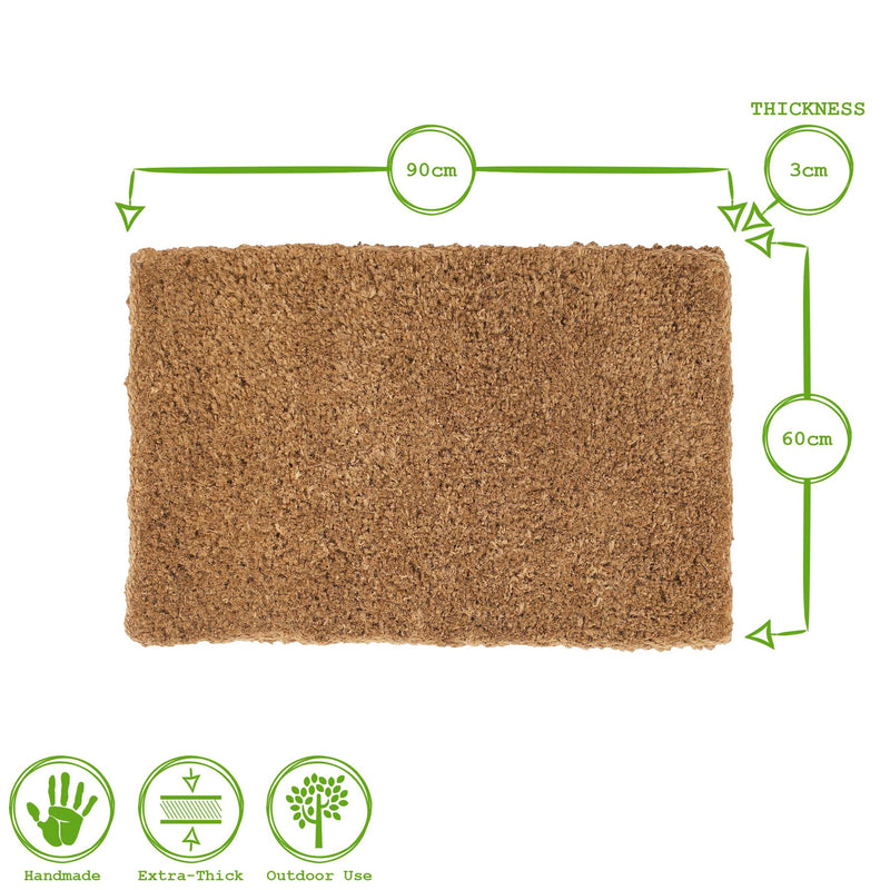 Premium Handmade Coir Door Mats - Pack of Two - By Nicola Spring