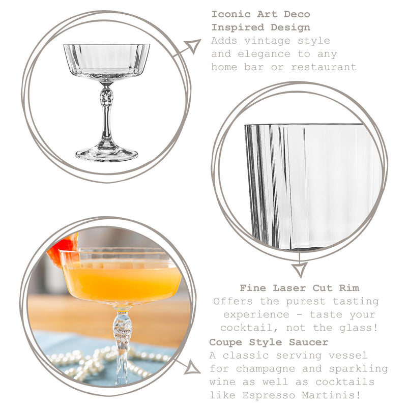 275ml America 20S Cocktail Saucers - By Bormioli Rocco