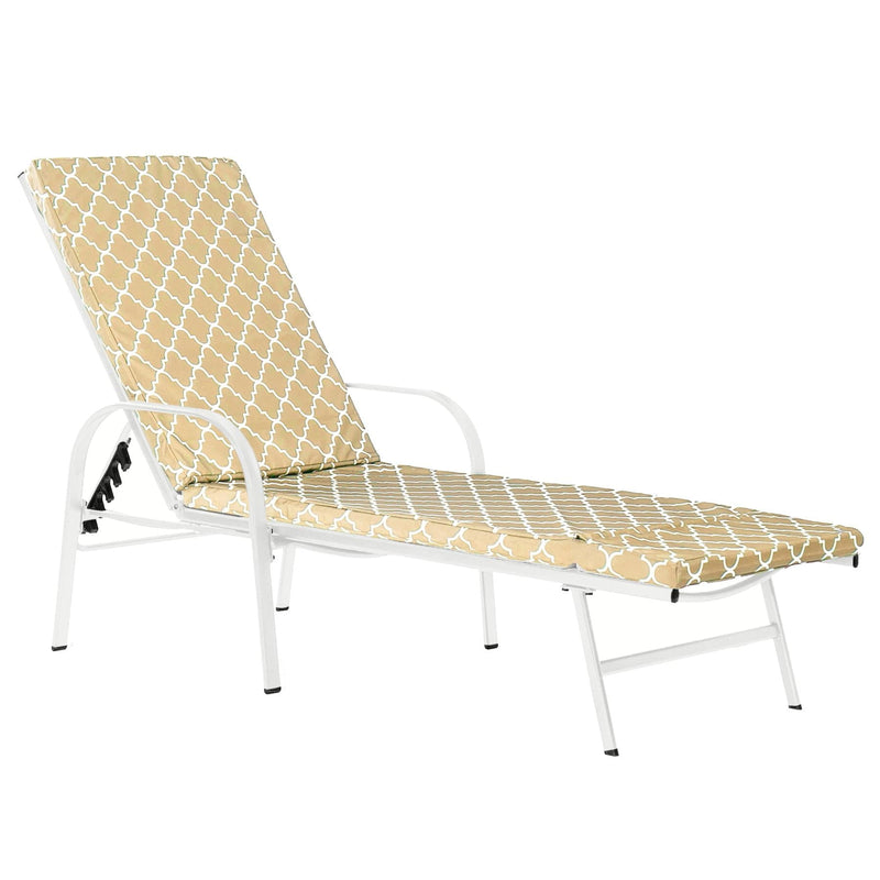 Sussex Sun Lounger & Cushion Set - White