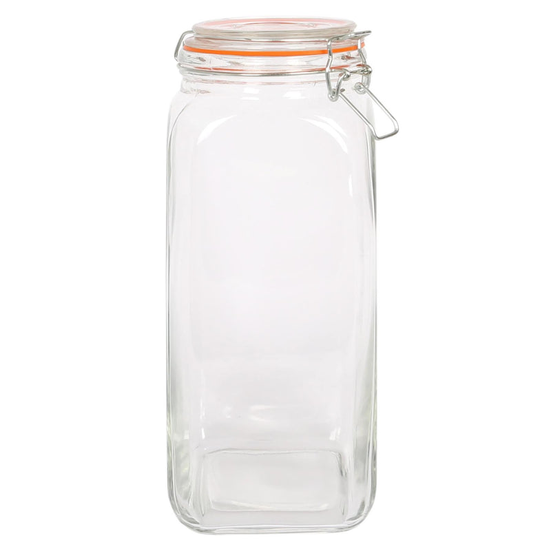 760ml Square Glass Jar with Clip-Top Lid - By Argon Tableware