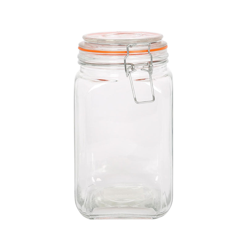 760ml Square Glass Jar with Clip-Top Lid - By Argon Tableware