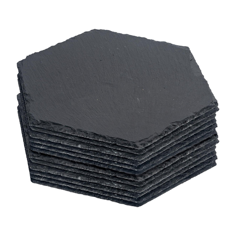 Hexagon Slate Placemats - 30cm x 26cm - Pack of 12 - By Argon Tableware