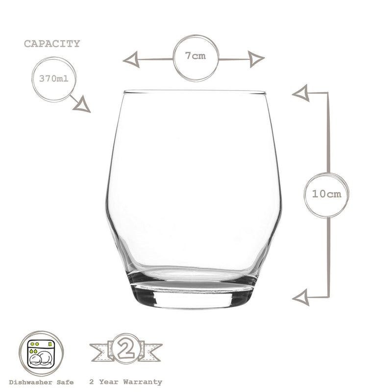 370ml Ella Whisky Glasses - Pack of 12 - By LAV