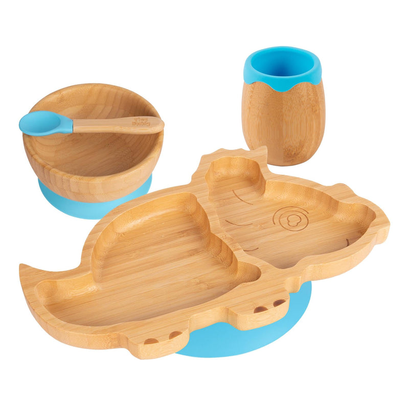 4pc Dani the Dinosaur Bamboo Suction toddler, baby and Children's Feeding Set