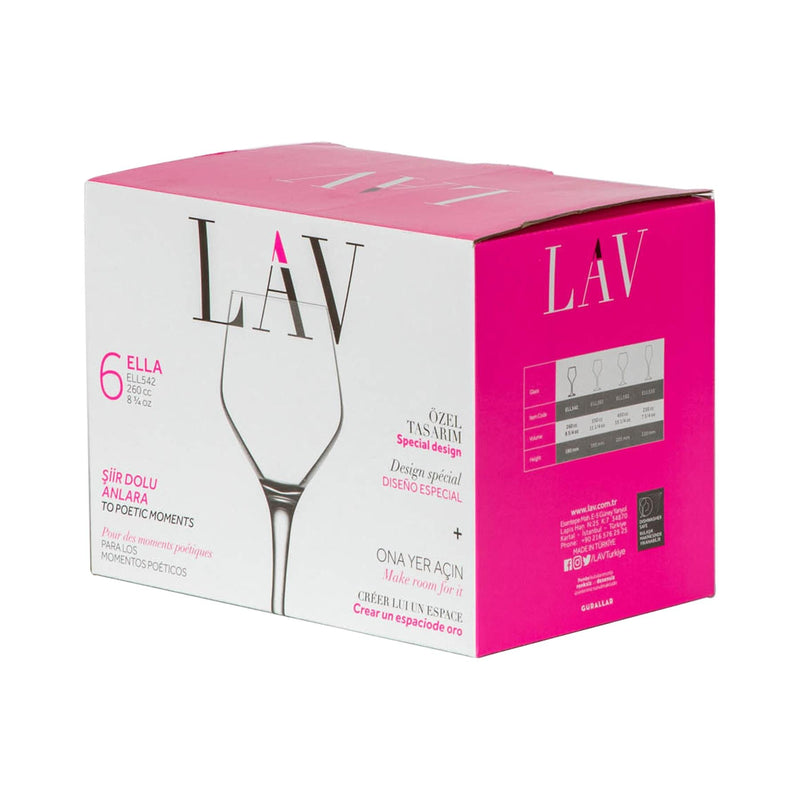 260ml Ella White Wine Glasses - Pack of 12 - By LAV