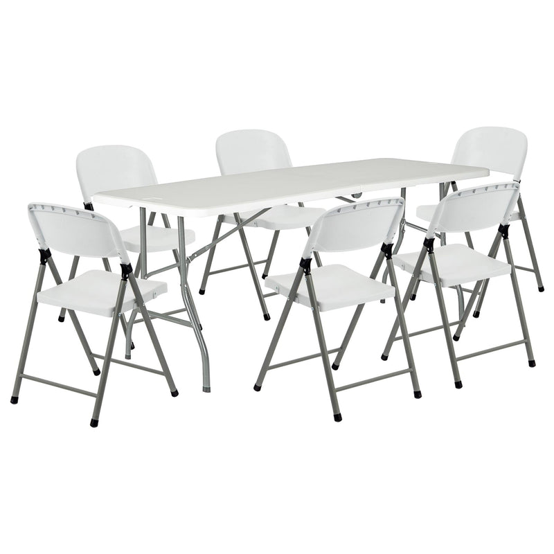 Folding Table & Chair Set - 180cm (6ft) - By Harbour Housewares