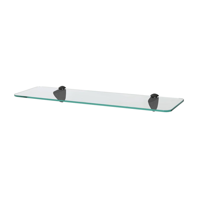 Rounded Floating Glass Bathroom Shelf - 50cm - By Harbour Housewares