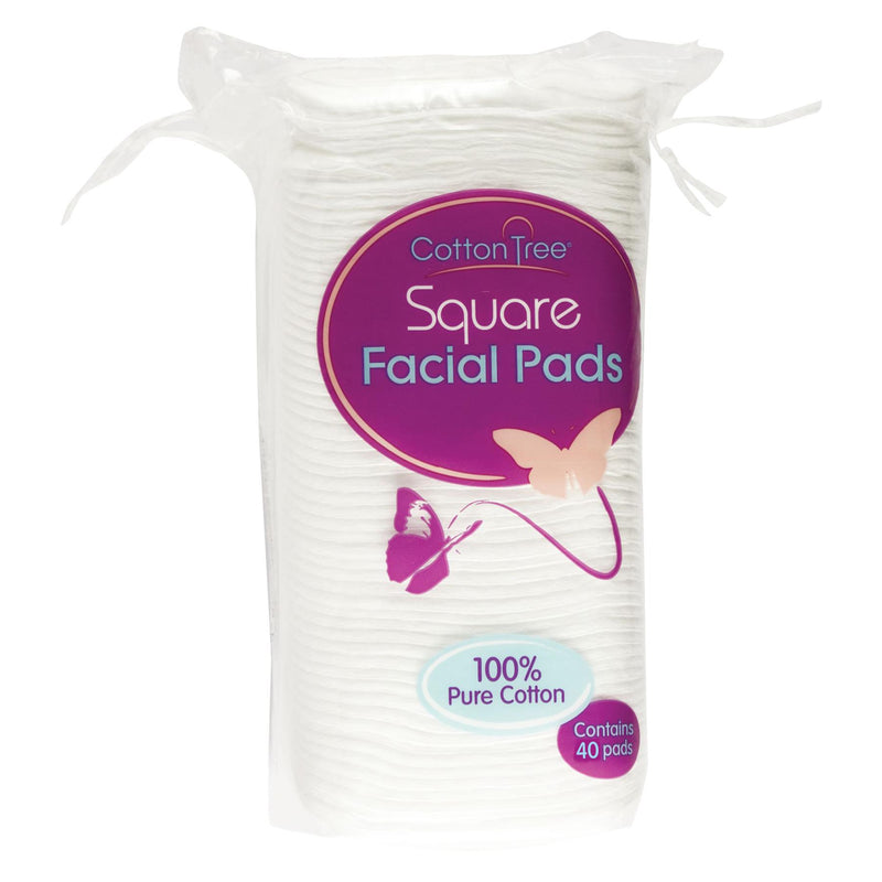 Square Facial Cotton Pads - Pack of 40 - By Cotton Tree